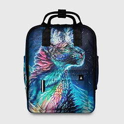 Рюкзак женский Неоновый сказочный леопард, цвет: 3D-принт