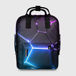 Женский рюкзак Фиолетовый градиент - неоновые геометрические плит