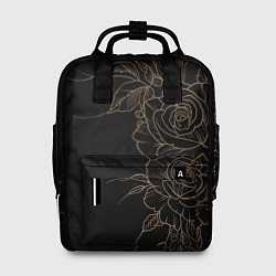 Женский рюкзак Элегантные розы на черном фоне