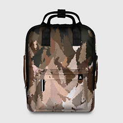 Рюкзак женский Abstract mosaic pattern brown and black, цвет: 3D-принт
