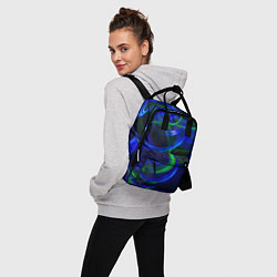 Рюкзак женский Неоновые лучи и шар во тьме, цвет: 3D-принт — фото 2
