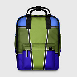 Женский рюкзак Зелено- синий геометрический дизайн