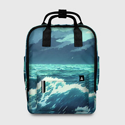 Женский рюкзак Цунами в стиле аниме - рисунок