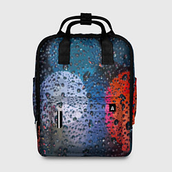 Женский рюкзак Разноцветные огни сквозь дождевое стекло