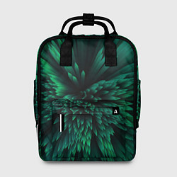 Рюкзак женский Объёмные острые зелёные фигуры, цвет: 3D-принт