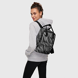 Рюкзак женский Полосатый черно-серый узор Зебра, цвет: 3D-принт — фото 2