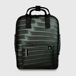 Рюкзак женский Наноброня - чёрные волнообразные пластины, цвет: 3D-принт
