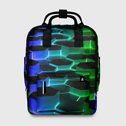 Рюкзак женский Неоновые шестиугольники, цвет: 3D-принт