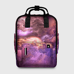 Рюкзак женский Необычное фиолетовое облако, цвет: 3D-принт
