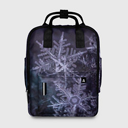 Рюкзак женский Снежинки макро фото, цвет: 3D-принт