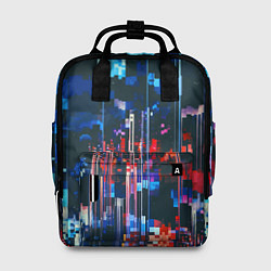 Рюкзак женский Огни большого города - Глитч, цвет: 3D-принт