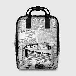 Рюкзак женский Газетный коллаж, цвет: 3D-принт