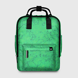 Рюкзак женский Мраморный зеленый яркий узор, цвет: 3D-принт