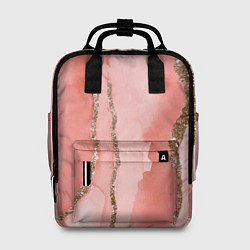 Рюкзак женский Розовое золото акварель, цвет: 3D-принт