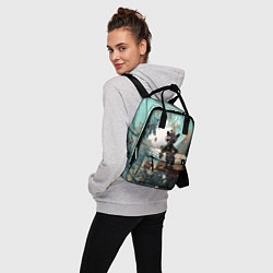 Рюкзак женский Енот в стиле стимпанк, цвет: 3D-принт — фото 2