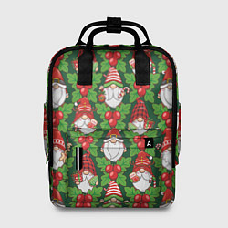 Рюкзак женский Новогодние гномы - паттерн, цвет: 3D-принт