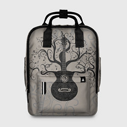 Рюкзак женский Разросшееся дерево гитара, цвет: 3D-принт