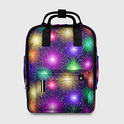 Рюкзак женский Праздничный салют - фейерверк, цвет: 3D-принт