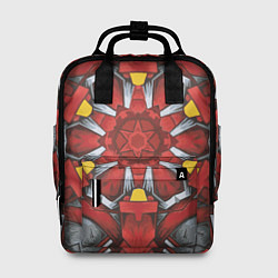 Рюкзак женский Калейдоскоп из красных узоров, цвет: 3D-принт