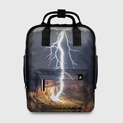 Рюкзак женский Мощная молния в горах, цвет: 3D-принт
