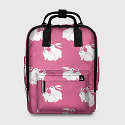 Женский рюкзак Сексуальные кролики на розовом