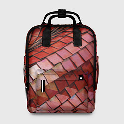 Женский рюкзак Красный паттерн из металлических блоков