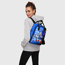 Рюкзак женский Соник на синем фоне, цвет: 3D-принт — фото 2