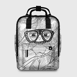Рюкзак женский Раскраска гламурная совушка, цвет: 3D-принт
