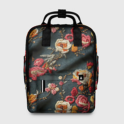 Женский рюкзак Эффект вышивки разные цветы