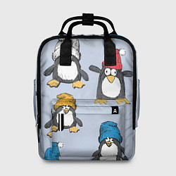 Рюкзак женский Смешные пингвины, цвет: 3D-принт