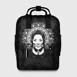 Рюкзак женский Готическая девушка и округлый орнамент с черепами, цвет: 3D-принт