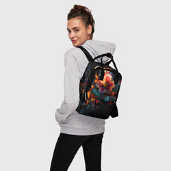 Рюкзак женский Огненный цветок на темном фоне, цвет: 3D-принт — фото 2