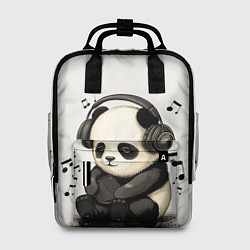 Рюкзак женский Милая панда в наушниках, цвет: 3D-принт