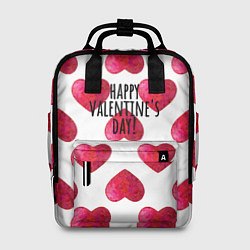 Рюкзак женский Сердца из краски - паттерн на день святого валенти, цвет: 3D-принт