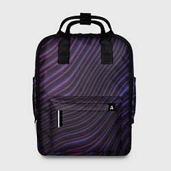 Рюкзак женский Фиолетово-синяя волнообразная абстракция, цвет: 3D-принт