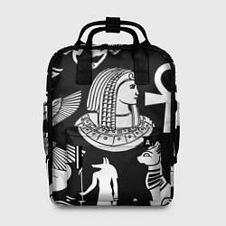Рюкзак женский Египетские знаки на черном фоне, цвет: 3D-принт