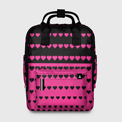 Женский рюкзак Черные и розовые сердца узор