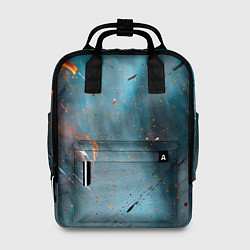 Рюкзак женский Абстрактный синий туман, силуэты и краски, цвет: 3D-принт
