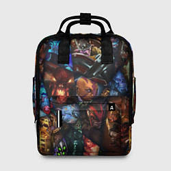 Рюкзак женский Мозаика персонажи Dota 2, цвет: 3D-принт