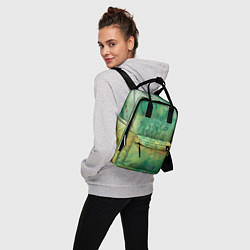 Рюкзак женский Мандала природы, зелёная, исцеление, цвет: 3D-принт — фото 2