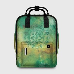 Рюкзак женский Мандала природы, зелёная, исцеление, цвет: 3D-принт