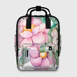 Рюкзак женский Пастельные цветы - посередине, цвет: 3D-принт