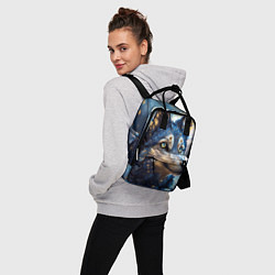 Рюкзак женский Волк на синем фоне, цвет: 3D-принт — фото 2