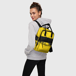 Рюкзак женский Черно-желтая полоса Cyberpunk 2077, цвет: 3D-принт — фото 2