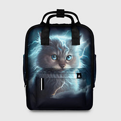Рюкзак женский Котик с молниями, цвет: 3D-принт