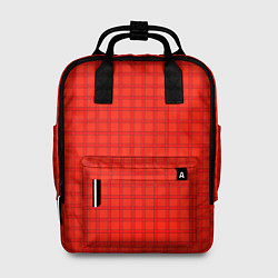Рюкзак женский Оранжево-красный клетчатый узор, цвет: 3D-принт