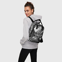 Рюкзак женский Черно белый лоскутный узор, цвет: 3D-принт — фото 2