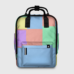 Рюкзак женский Разноцветные квадраты и прямоугольники, цвет: 3D-принт