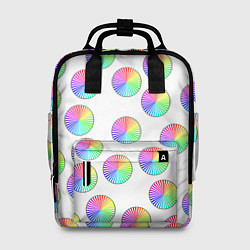 Рюкзак женский Круги с линиями, спектр, цвет: 3D-принт