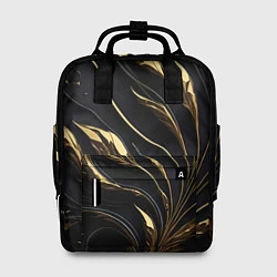 Рюкзак женский Золотой орнамент на черном, цвет: 3D-принт